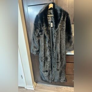 EGO Black Faux Fur Long Coat